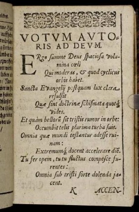 Votum Autoris Ad Deum