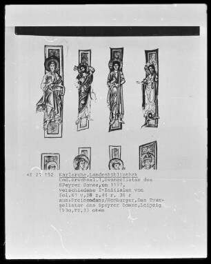 Evangelistar des Speyrer Domes — Initiale I mit dem segnenden Christus, Folio 44recto