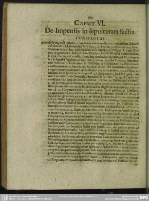 Caput VI. De Impensis in sepulturam factis
