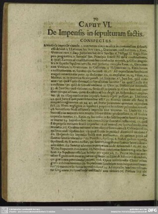 Caput VI. De Impensis in sepulturam factis
