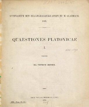 Programm. 1888/89