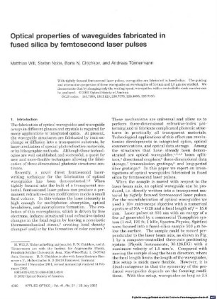 Optical properties of waveguides fabricated in fused silica by femtosecond laser pulses