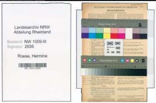 Entnazifizierung Hermine Roese , geb. 24.01.1891 ()