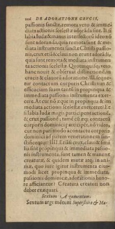 Sextum Argumentum.