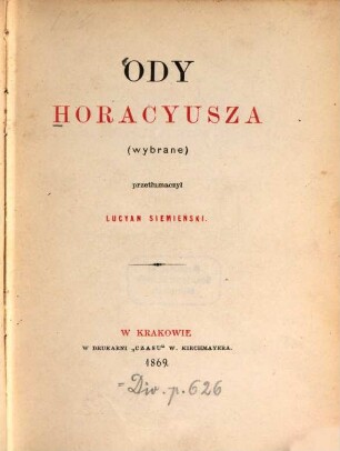 Ody Horacyusza (wybrane)