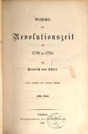 Geschichte der Revolutionszeit : von 1789 bis 1795, 1. 1789 bis 1795
