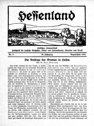 Nr. 8, August-Heft 1922