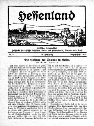 Nr. 8, August-Heft 1922