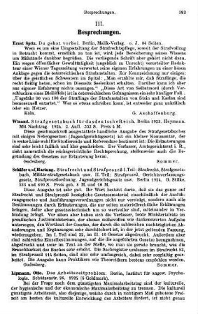 383-384, III. Besprechungen