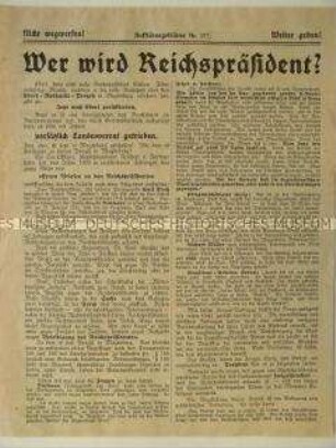 Propagandaflugblatt mit nationalsozialistischer Polemik gegen Reichspräsident Friedrich Ebert
