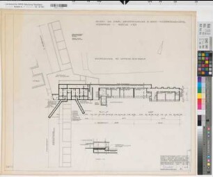 Soest (Soest) Neubau des Staatlichen Archigymnasiums Vorentwurf: Grundriß Kellergeschoß 1962 1 : 200 64 x 73 Zeichnung Staatshochbauamt Soest