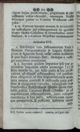 Articulus XVI. - Articulus XVII.