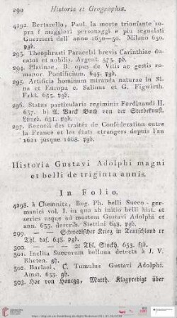 Historia Gustavi Adolphi magni et belli de triginta annis (Nr. 4298 - 4374)