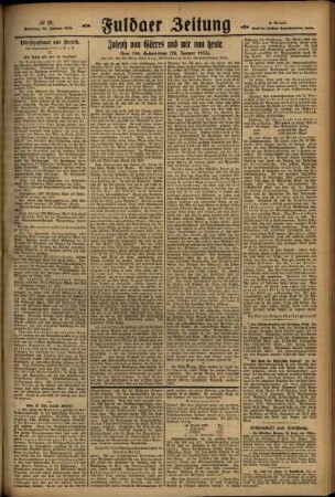 Zweite Ausgabe vom Sonntag, den 24. Januar 1926.