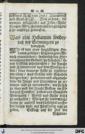 Was eine Hebamm sonderlich bey Schwangern zu beobachten.