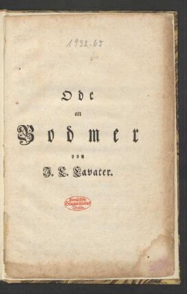 Ode an Bodmer