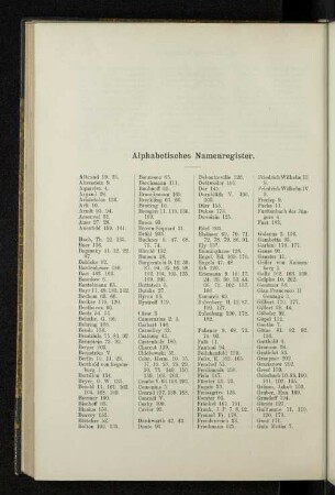 Alphabetisches Namenregister.