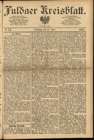 Ausgabe vom Dienstag, den 27. Juni 1893.