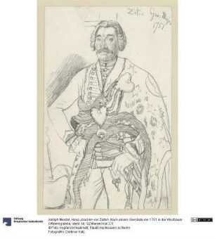Hans Joachim von Zieten. Nach einem Gemälde von 1751 in der Wustrauer Offiziersgalerie