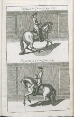 N. 31. Passaden im kleinen Galop, rechts. Passaden im kleinen Galop, lincks.