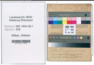 Entnazifizierung Wilhelm Wilken , geb. 08.03.1894 (Bahnmeister)