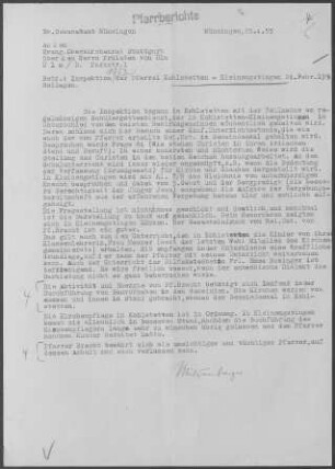 Kohlstetten-Kleinengstingen: Inspektionsbericht 1954