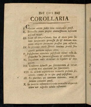 16, Corollaria
