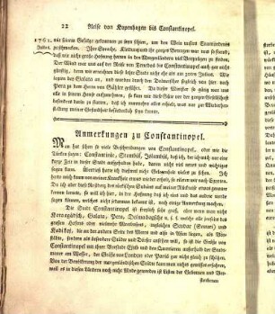 Anmerkungen zu Constantinopel.