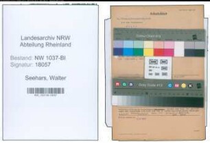 Entnazifizierung Walter Seehars , geb. 29.06.1907 (Verw.Inspektor)
