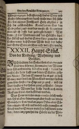 XXXII. Haupt-Stück. Von der Kleidung/ Wohnung/ und Bettstätt