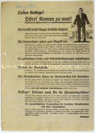 Aufruf zum Eintritt in den Deutschen Metallarbeiter-Verband