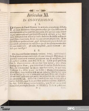 Articulus XI. De Confessione.
