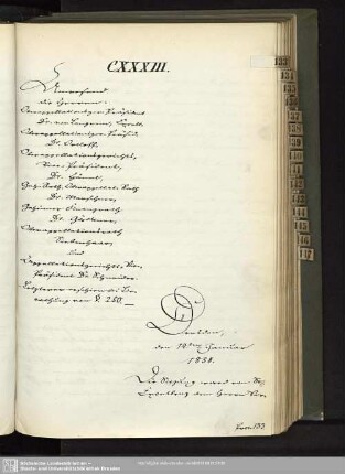 CXXXIII., 19. December 1857