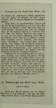 70. Napoleon auf dem Gipfel seiner Macht. 1810 - 1812