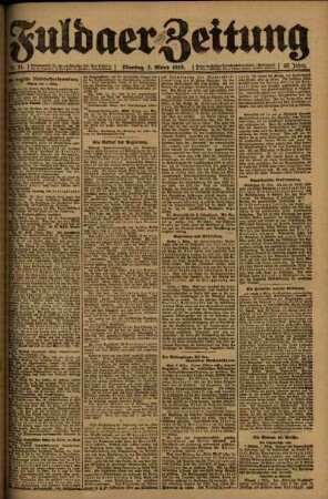 Ausgabe vom Montag, den 03. März 1919.