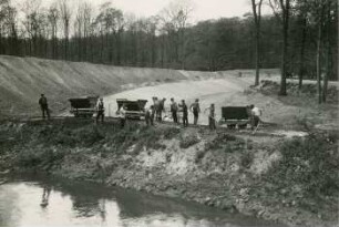 Elster-Luppe Regulierung, neues Luppebett vor der Vollendung, Mai 1935