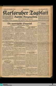 Karlsruher Tagblatt, Morgenausgabe