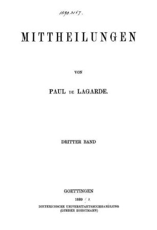 Bd. 3: Mittheilungen. Bd. 3