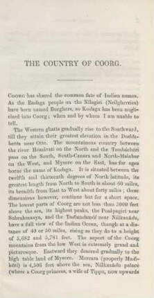 The country of Coorg