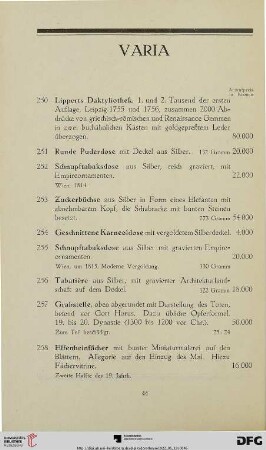 Varia (Nr. 250-273)