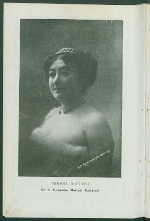 [Retrato de] Teresa Mariani : De la Compañía Mariani Calabresi