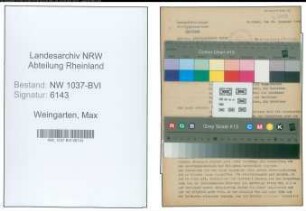 Entnazifizierung Max Weingarten , geb. 30.08.1902 (Ingenieur)