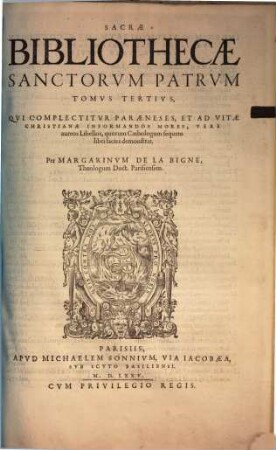 Sacra bibliotheca sanctorum Patrum, 3