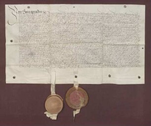 Vertrag zwischen Markgraf Karl II. von Baden-Durlach und Bischof Marquard von Speyer wegen gegenseitigem Austausch leibeigener Leute aus badischen und speyerischen Ortschaften und der Freizügigkeit beidseitiger Untertanen
