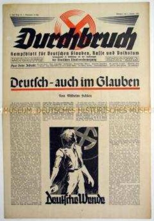 Religiöse Wochenzeitung "Durchbruch" zum"deutschen Glauben"