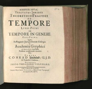 Tractatus Iuridici Theoretico-Practici De Tempore Libri Primi ...