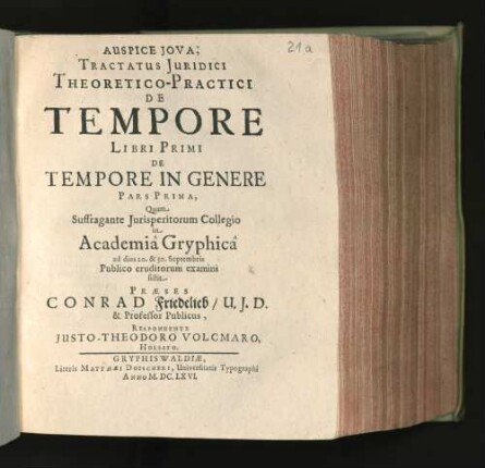 Tractatus Iuridici Theoretico-Practici De Tempore Libri Primi ...