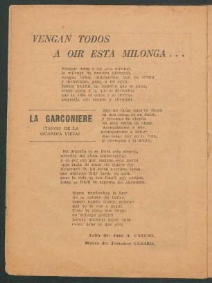 La garconiere : tango de la guardia vieja