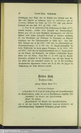 Drittes Buch. Sachenrecht