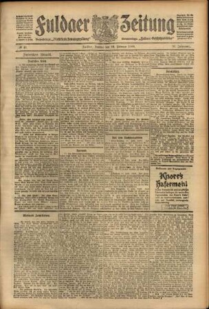 Zweite Ausgabe vom Freitag, den 19. Februar 1909.